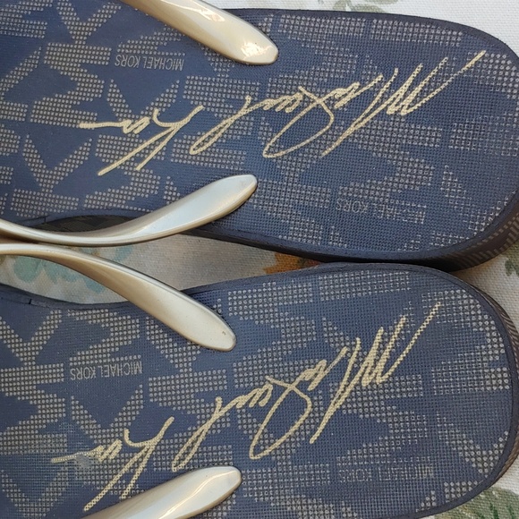 Michael Kors Bedford Gold and Brown Platform Wedge Sandals Women's size 11 - Picture 6 of 17